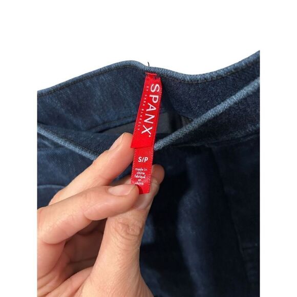 Spanx 5 Pocket High Rise Soft Knit Fabric Jean-Ish Ankle Leggings Blue Size S/P - Picture 2 of 12